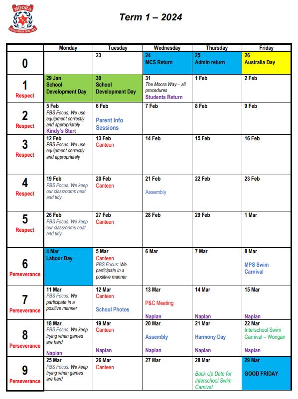 Term Planners » Moora Primary School